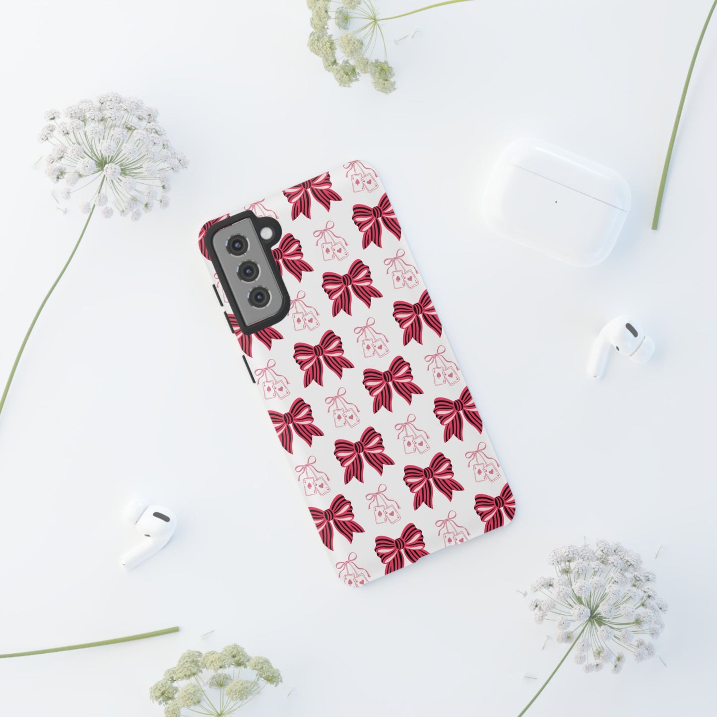 Stylish Phone Case with Elegant Bow Design, Holiday Gift, Phone Cover, Custom Smartphone Case, Fashion Accessory, Cute Gift Idea