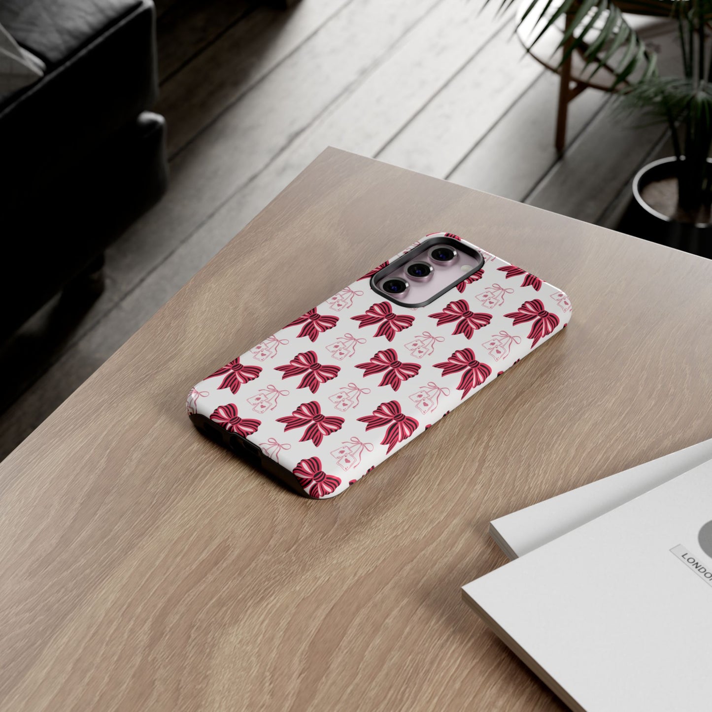 Stylish Phone Case with Elegant Bow Design, Holiday Gift, Phone Cover, Custom Smartphone Case, Fashion Accessory, Cute Gift Idea