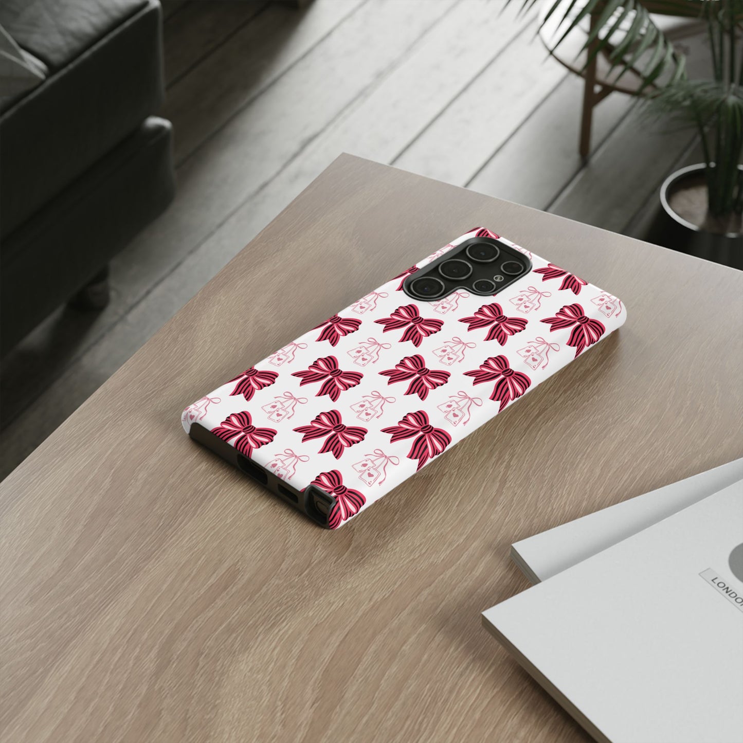 Stylish Phone Case with Elegant Bow Design, Holiday Gift, Phone Cover, Custom Smartphone Case, Fashion Accessory, Cute Gift Idea