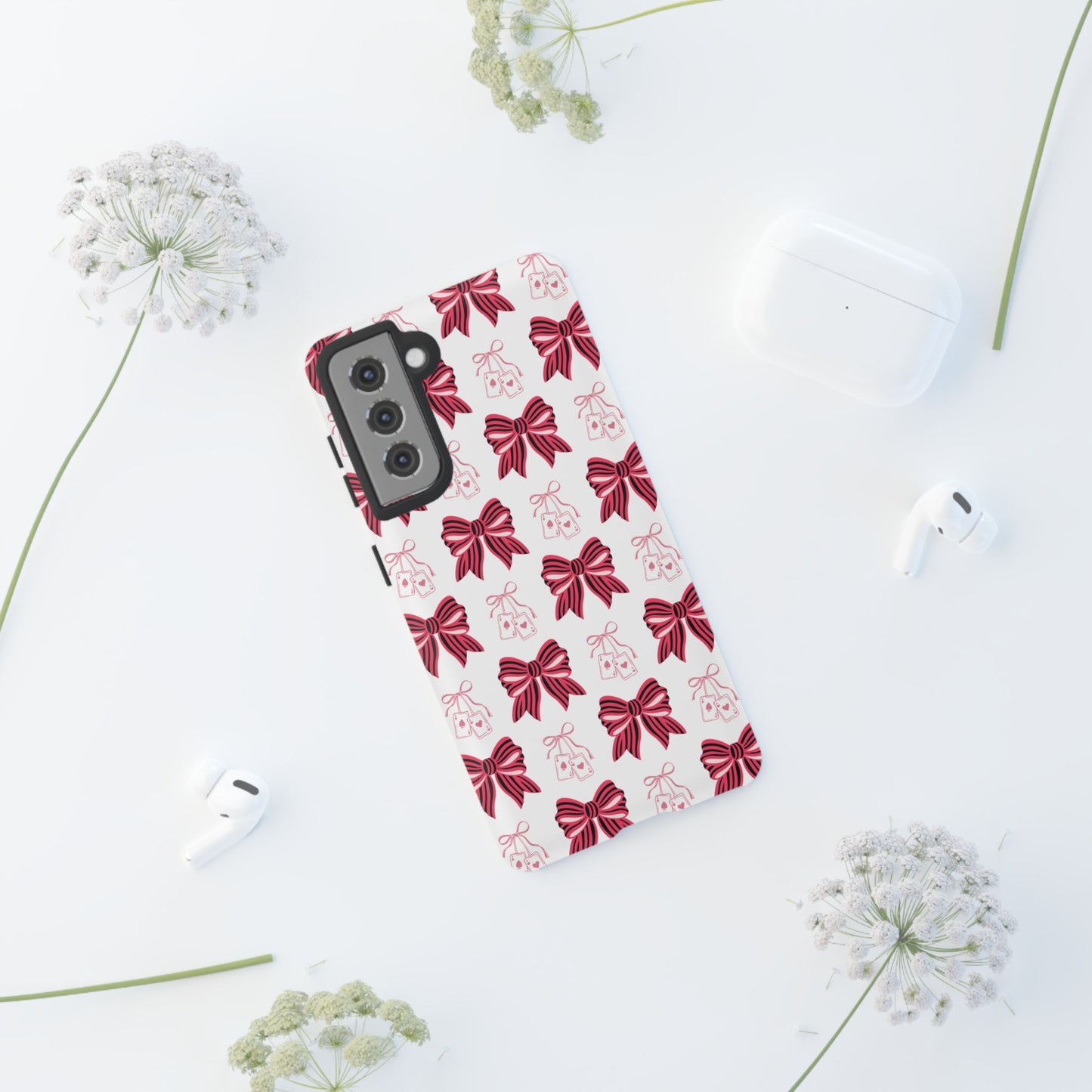 Stylish Phone Case with Elegant Bow Design, Holiday Gift, Phone Cover, Custom Smartphone Case, Fashion Accessory, Cute Gift Idea