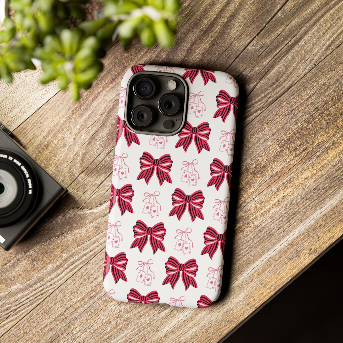 Stylish Phone Case with Elegant Bow Design, Holiday Gift, Phone Cover, Custom Smartphone Case, Fashion Accessory, Cute Gift Idea