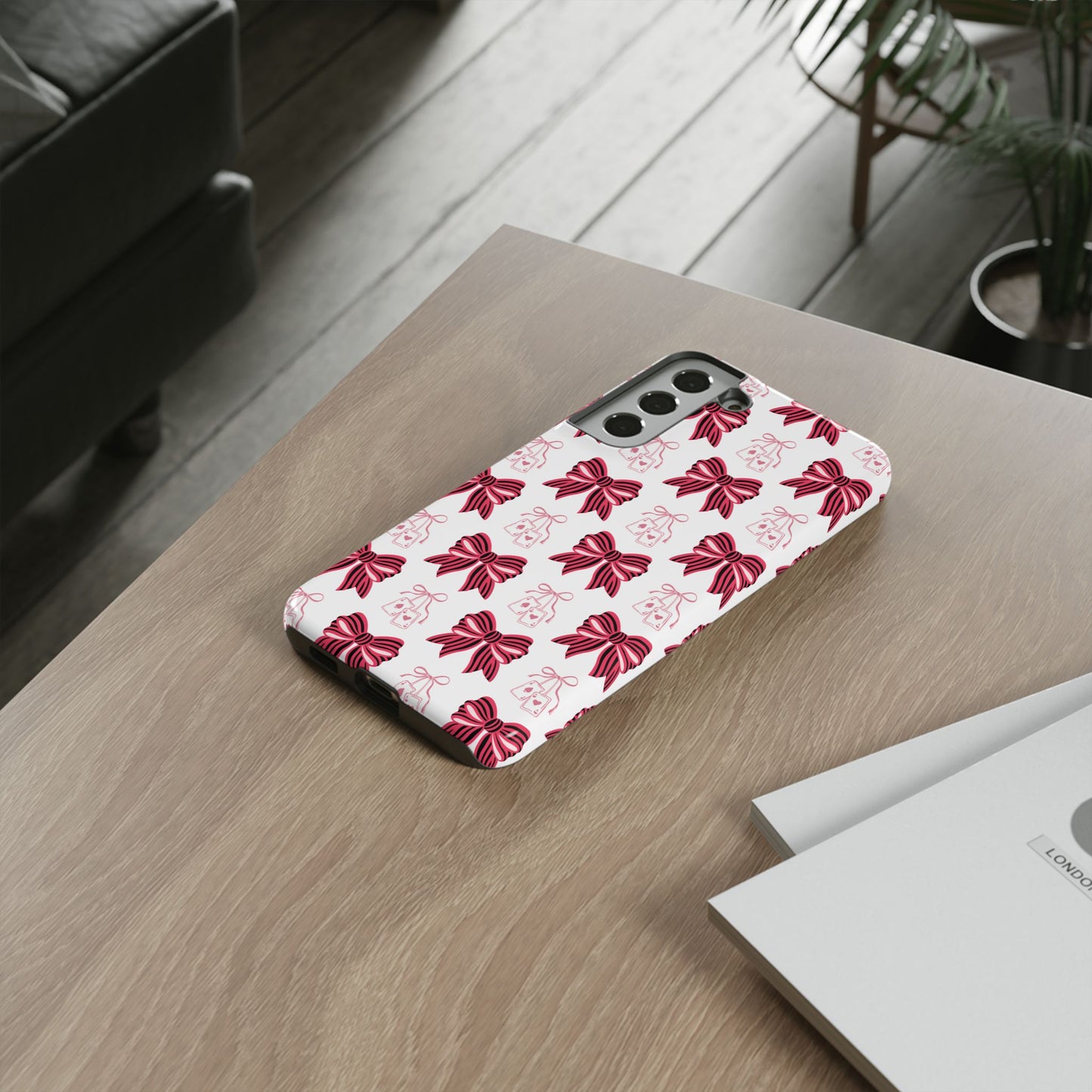 Stylish Phone Case with Elegant Bow Design, Holiday Gift, Phone Cover, Custom Smartphone Case, Fashion Accessory, Cute Gift Idea