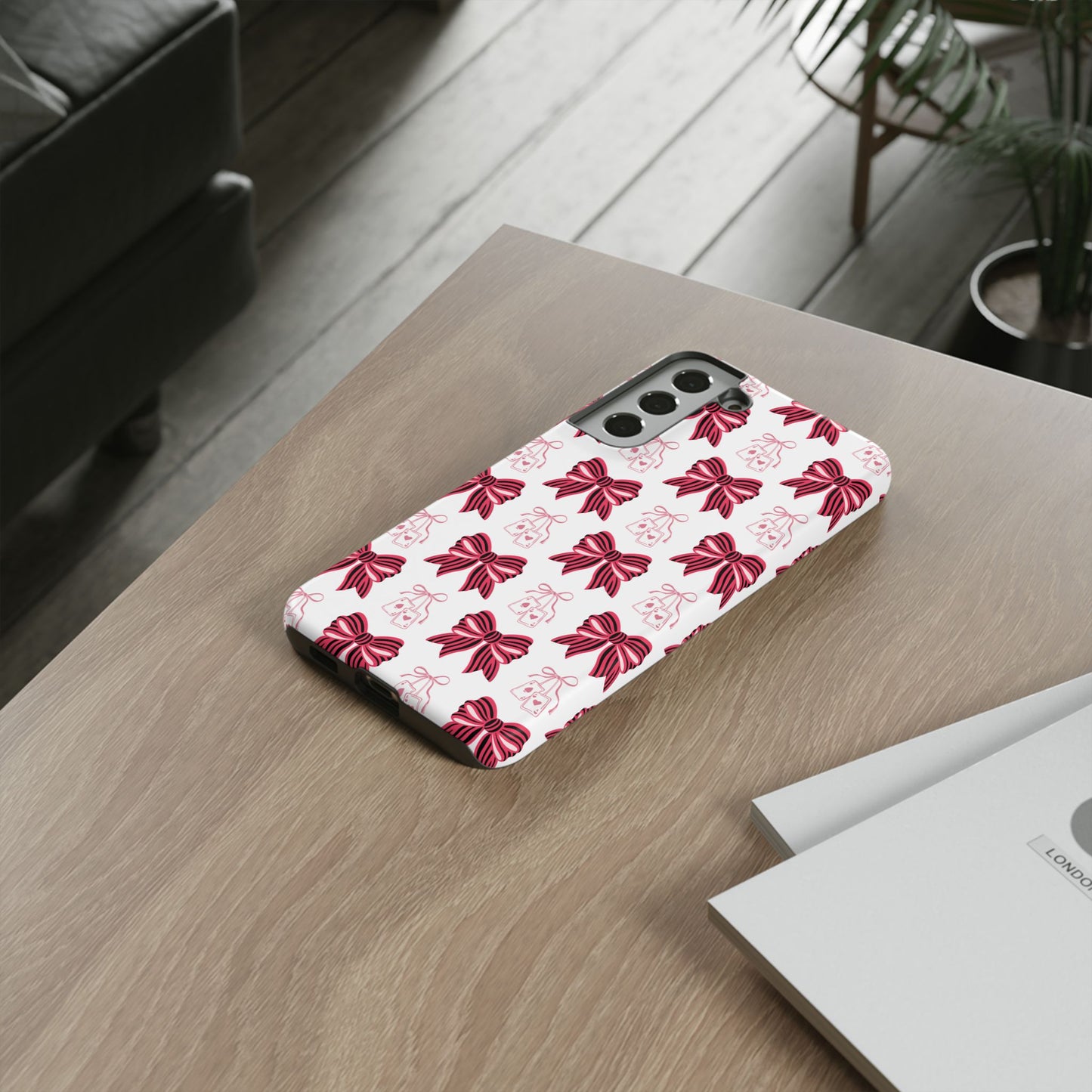 Stylish Phone Case with Elegant Bow Design, Holiday Gift, Phone Cover, Custom Smartphone Case, Fashion Accessory, Cute Gift Idea