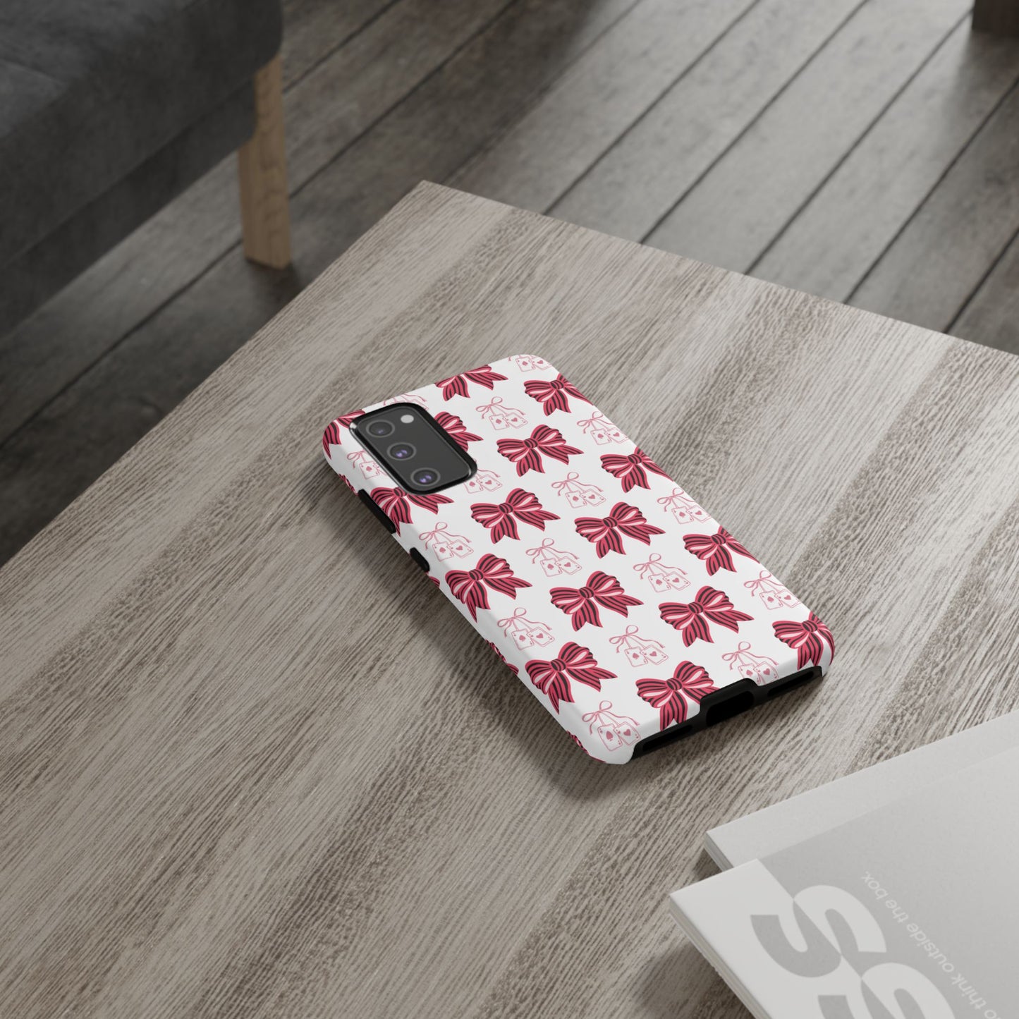 Stylish Phone Case with Elegant Bow Design, Holiday Gift, Phone Cover, Custom Smartphone Case, Fashion Accessory, Cute Gift Idea