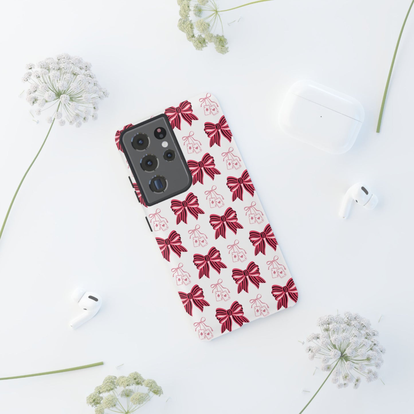 Stylish Phone Case with Elegant Bow Design, Holiday Gift, Phone Cover, Custom Smartphone Case, Fashion Accessory, Cute Gift Idea