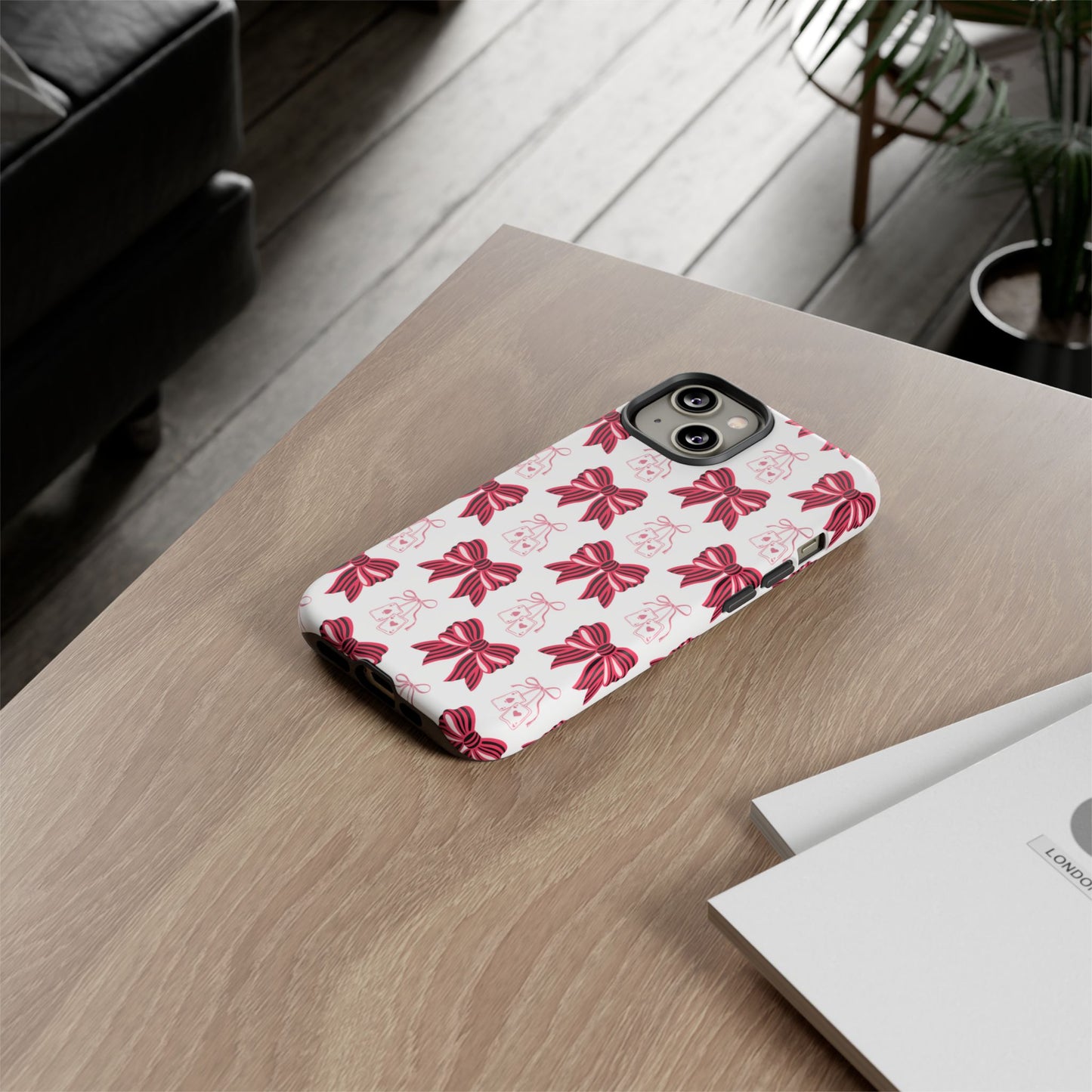 Stylish Phone Case with Elegant Bow Design, Holiday Gift, Phone Cover, Custom Smartphone Case, Fashion Accessory, Cute Gift Idea