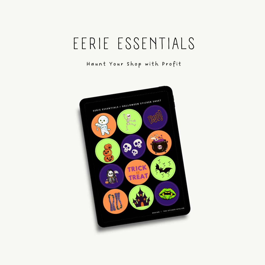 Halloween Sticker Sheet Bundle – 5 Designs – Digital Use